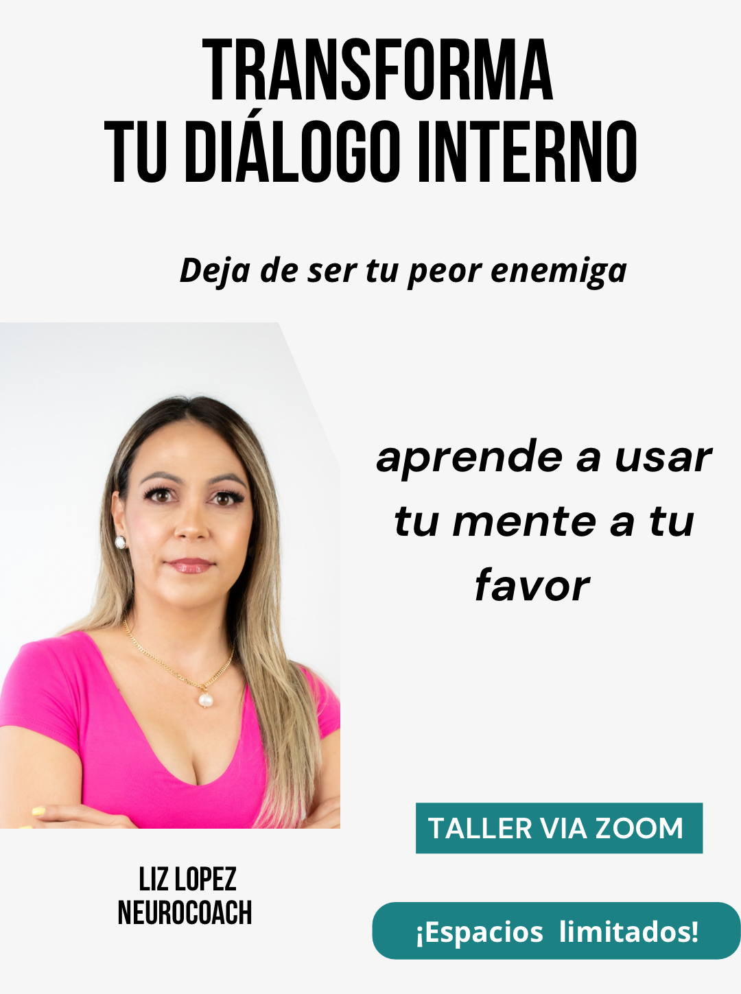 Transforma tu diálogo interno y aprende a usar tu mente a tu favor (martes 12 de enero 20268pm)